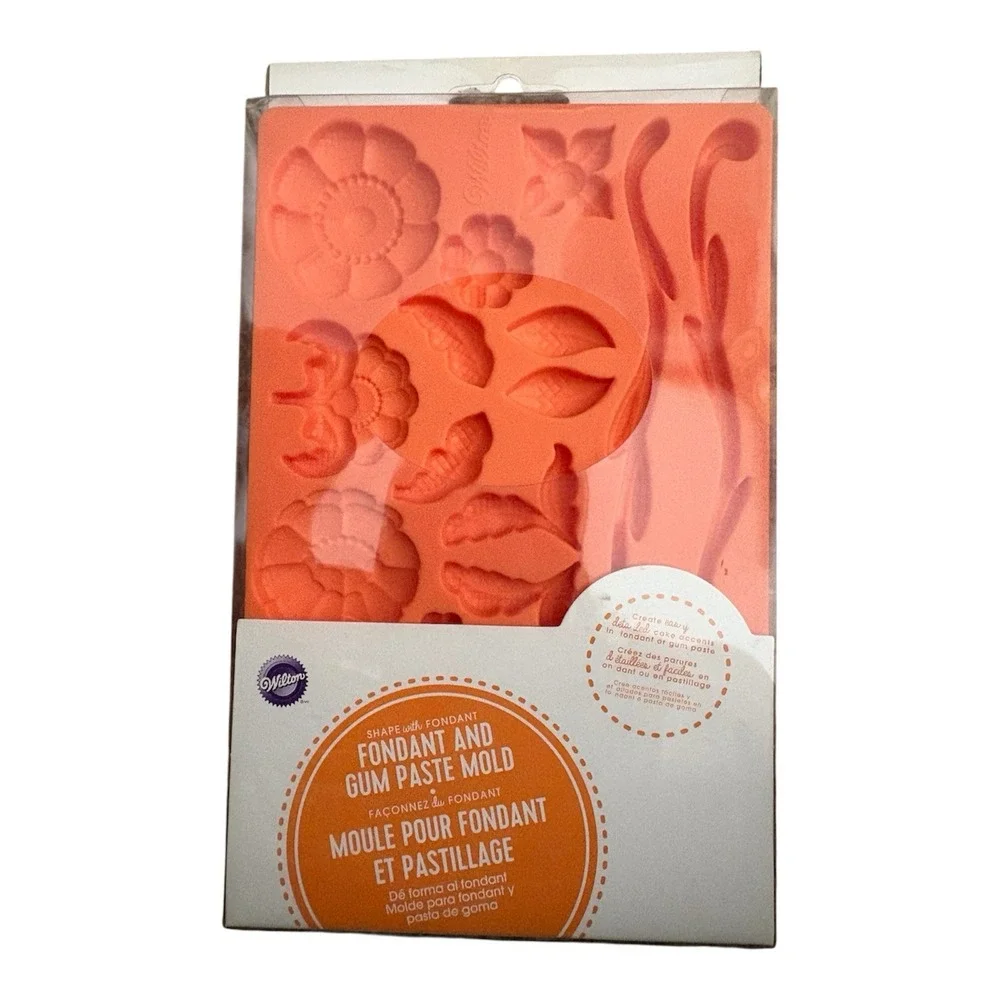 Wilton Silicone Fondant Gum Paste Mold Cake‎ Decorating Lot of 5 Leaves & Jungle